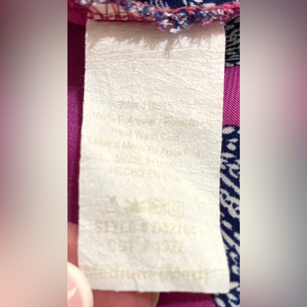 Freshine Womens M Purple Floral Paisley Satin Tunic Top Boho Coastal Cowgirl - Picture 13 of 13